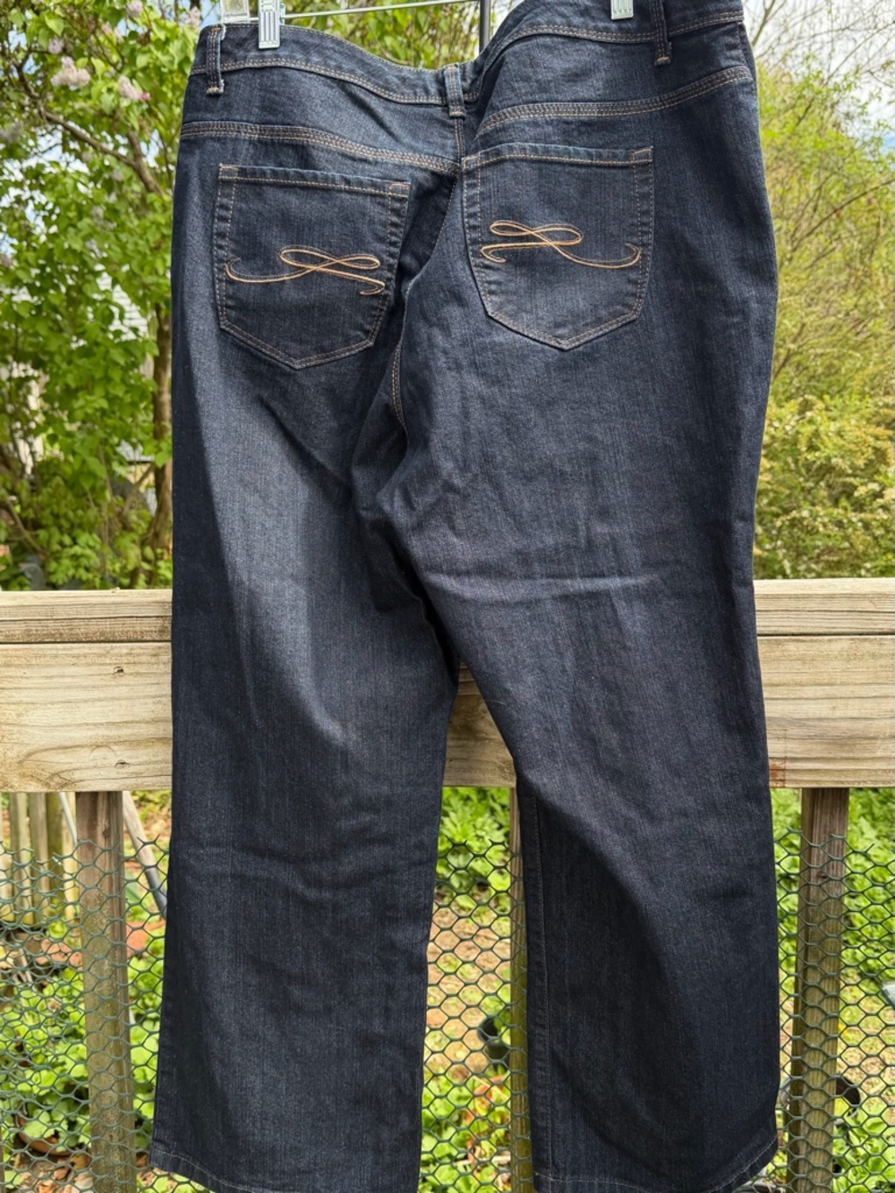 Style & Co. Woman Dark Denim Straight Leg Size 18 W Petite Jean Preowned - Picture 2 of 14